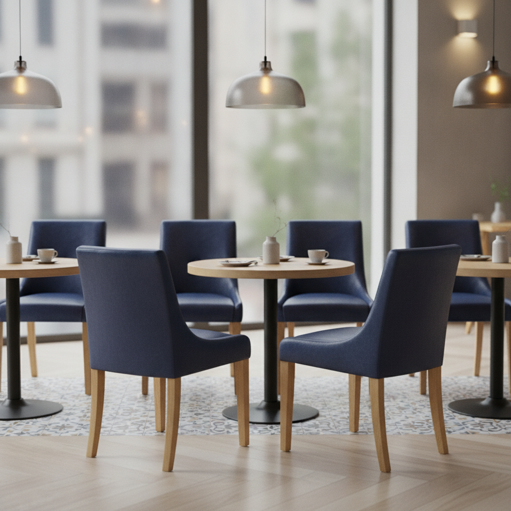 Rubber Wood Bath Dining Chair 870x460mm for Restaurants & Cafés (Pack of 6)