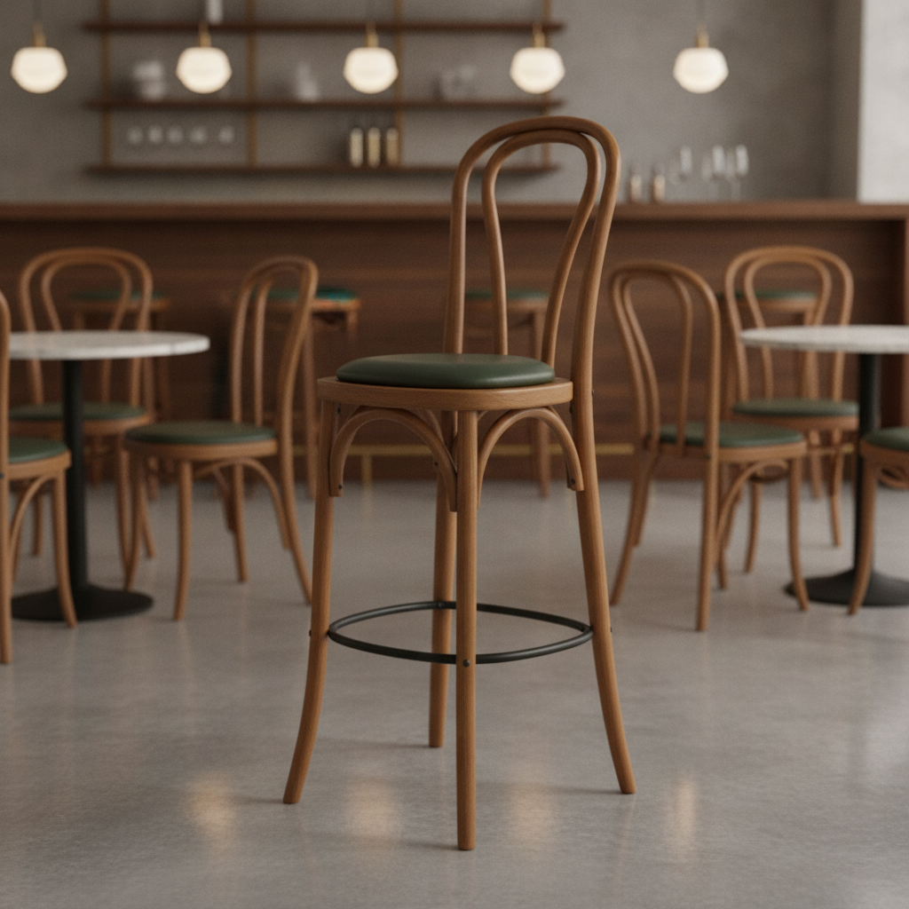 Rubber Wood Hoop Back Bar Chair 10kg for Restaurants & Bars