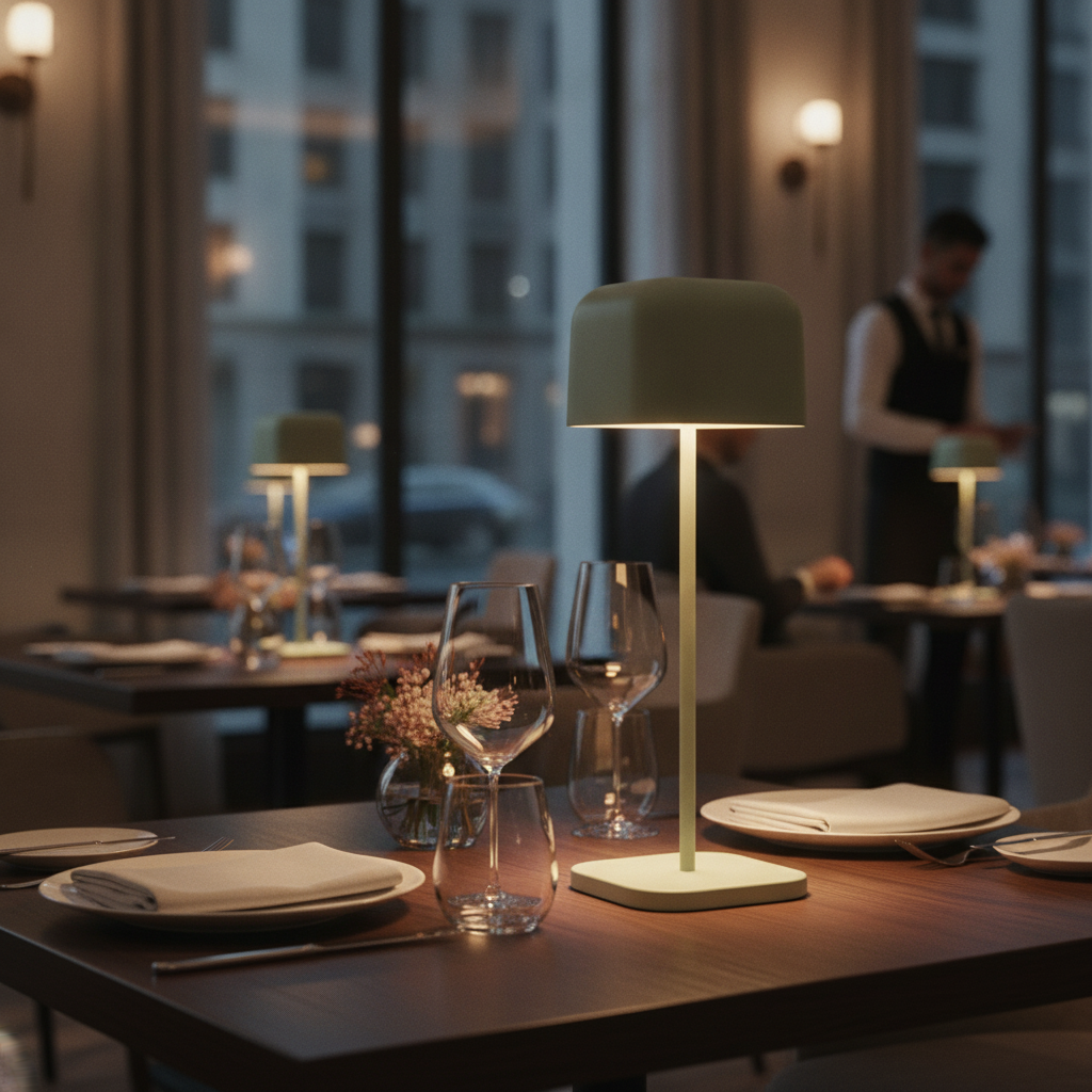Aluminium Cordless Table Lamp 300mm for Indoor & Outdoor Use