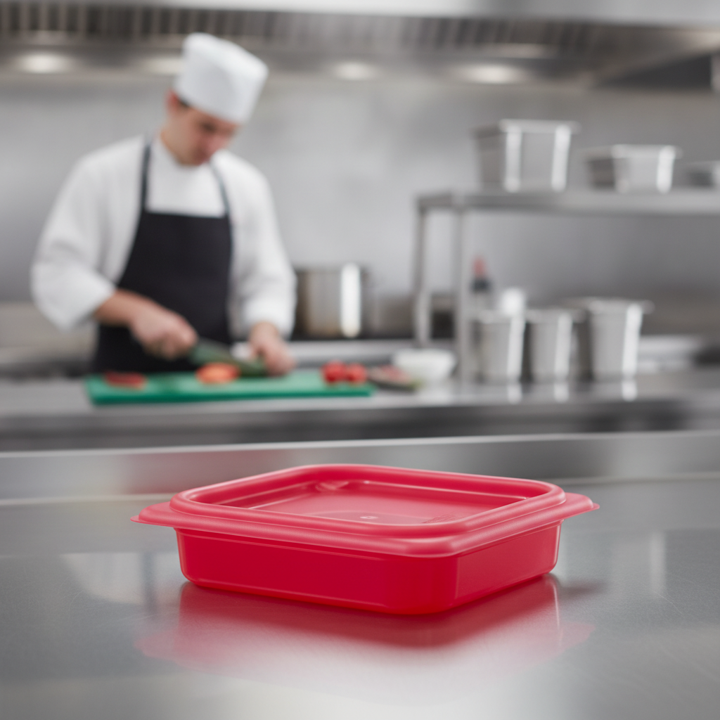 Polypropylene Seal Lid Red 1/6 GN for Food Safety (Pack of 1)