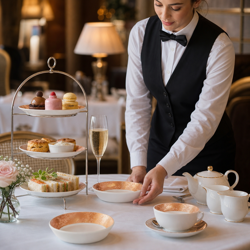 Crushed Velvet Flared Dishes Copper Fine Bone China for Afternoon Tea (Pack of 6)