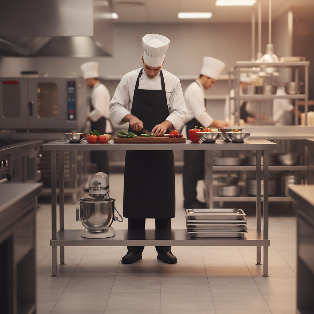 304 Stainless Steel Centre Table for Food Preparation