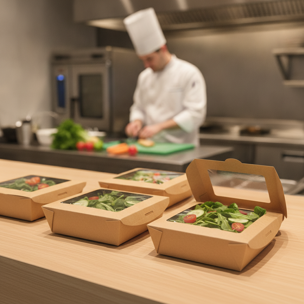 Paperboard Salad Box with PLA Window 650ml for Takeaway Services (Pack of 300)