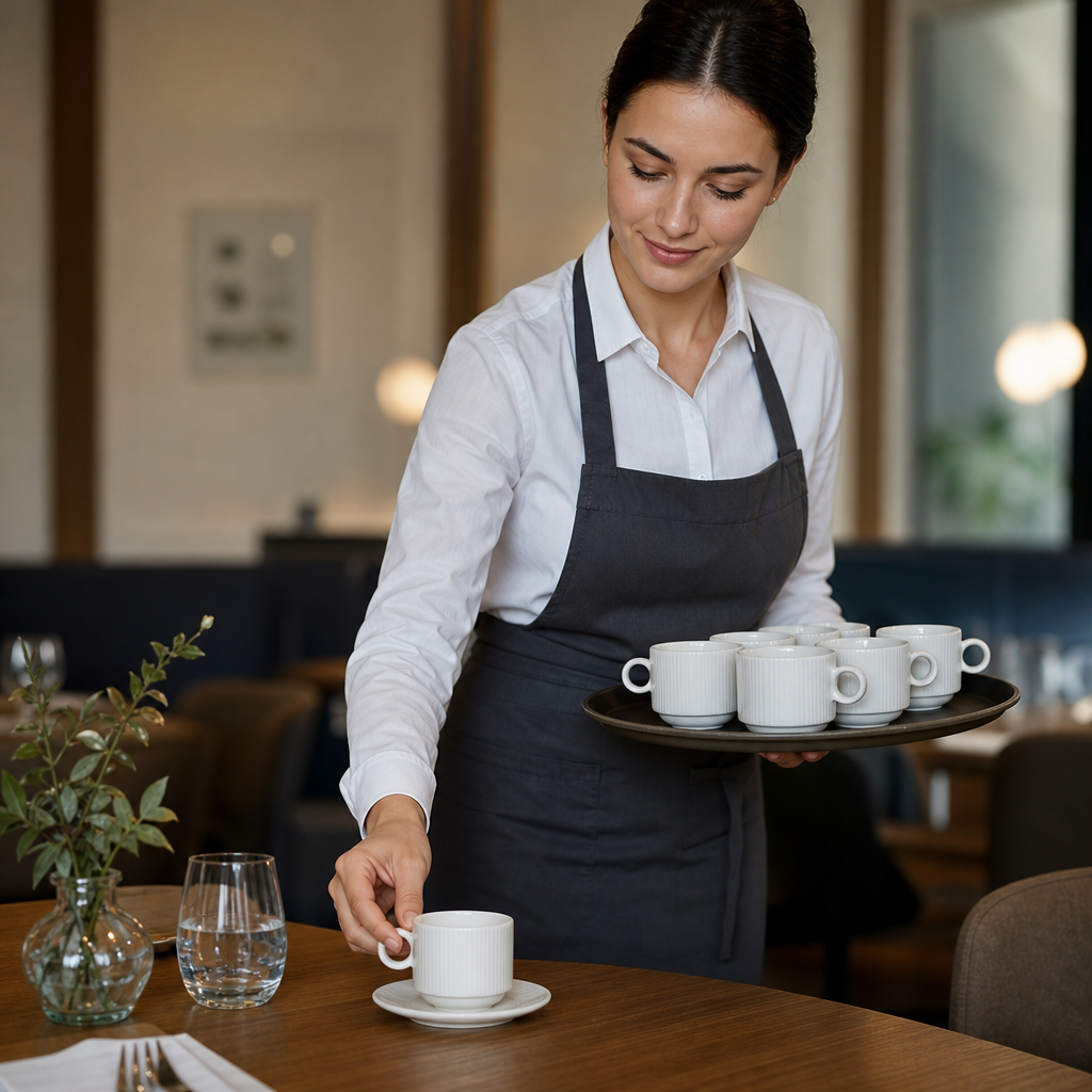 Porcelain Stacking Cups 85ml for Casual Dining (Pack of 12)