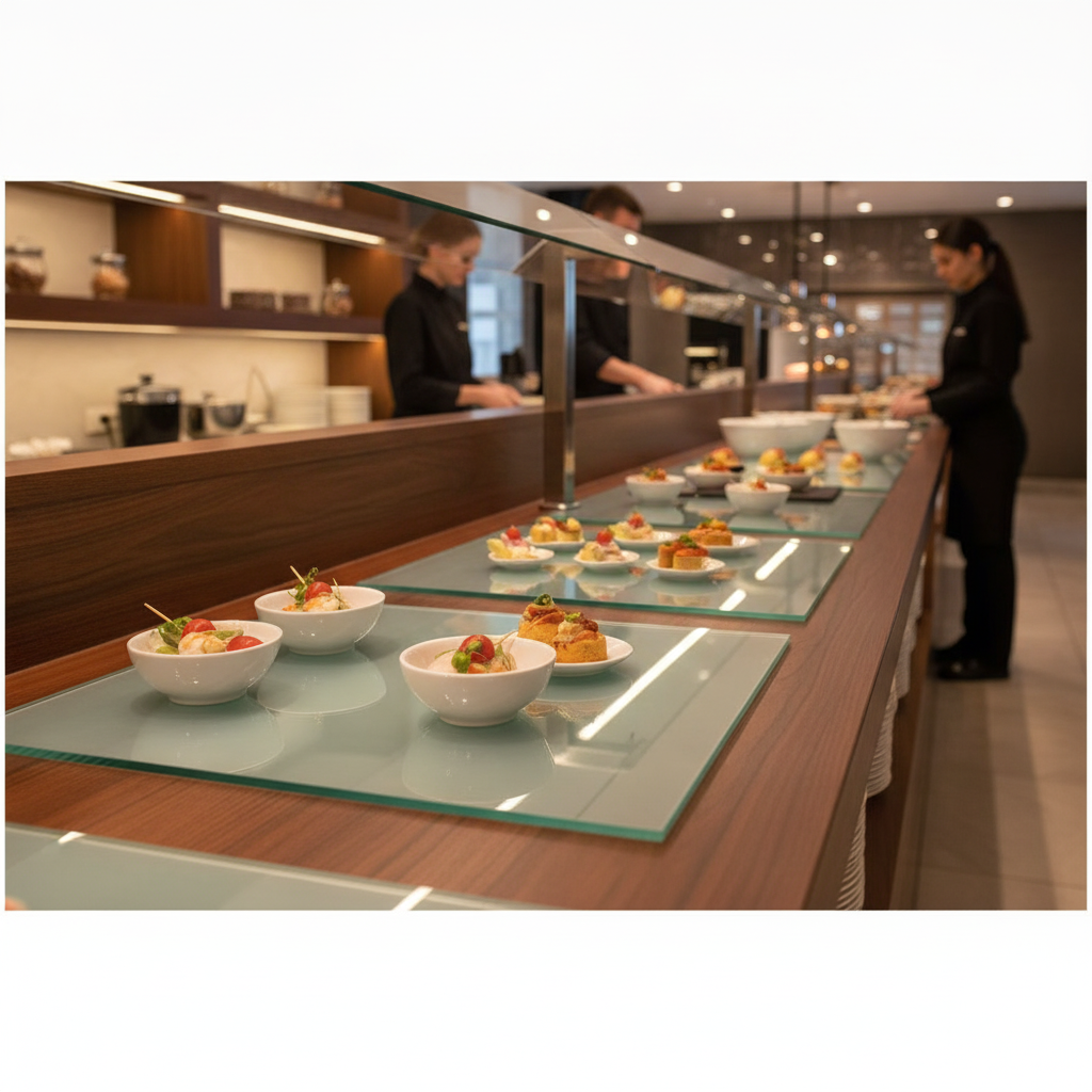 Clear Glass Tile Insert 609x279mm for Buffet Presentations