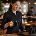 Snug Mugs 341ml Black Stoneware for Bistros & Cafés (Pack of 6)