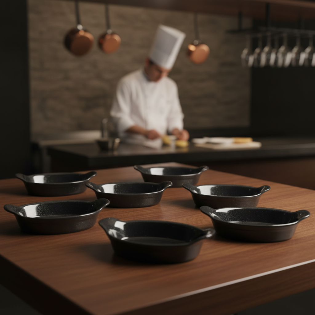 Porcelain Small Round Eared Dish 300ml for Catering (Pack of 6)