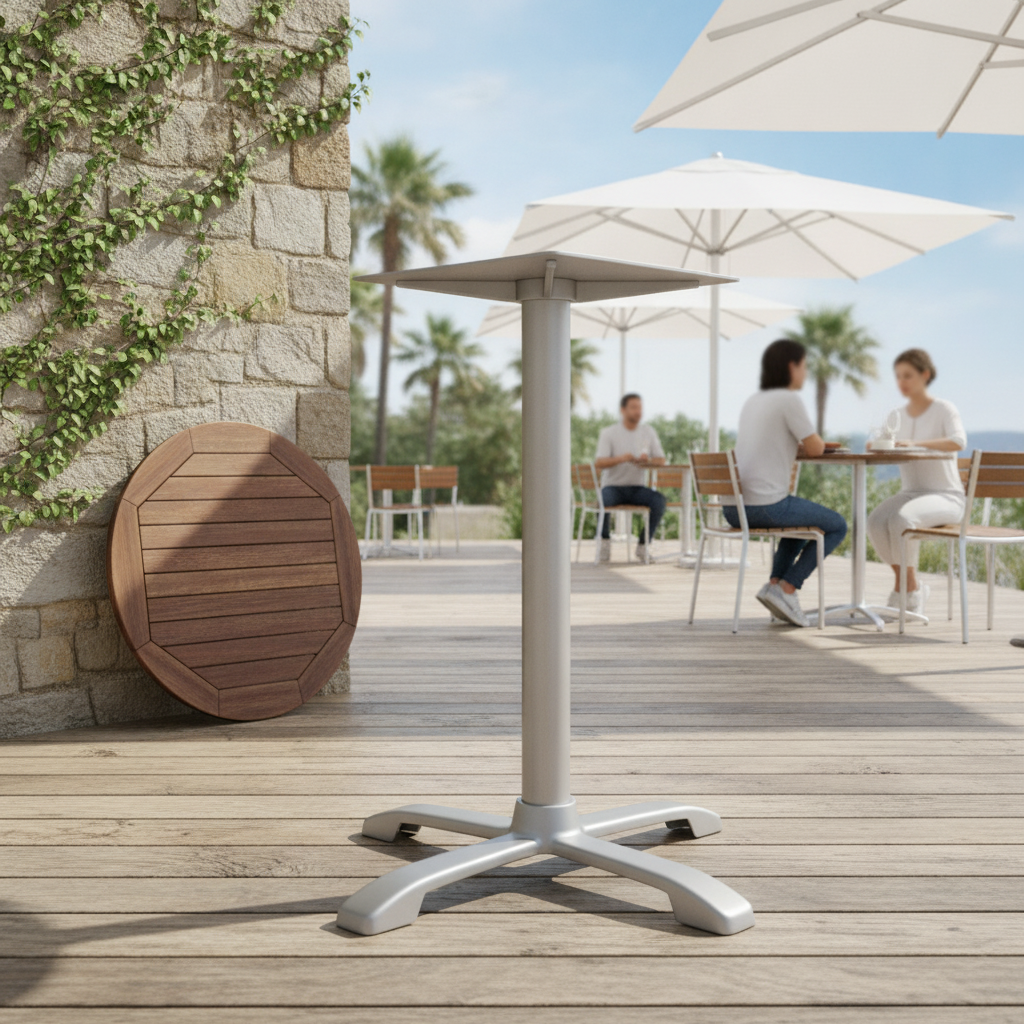 Aluminium Flip Top Dining Table Base 720mm for Outdoor Use