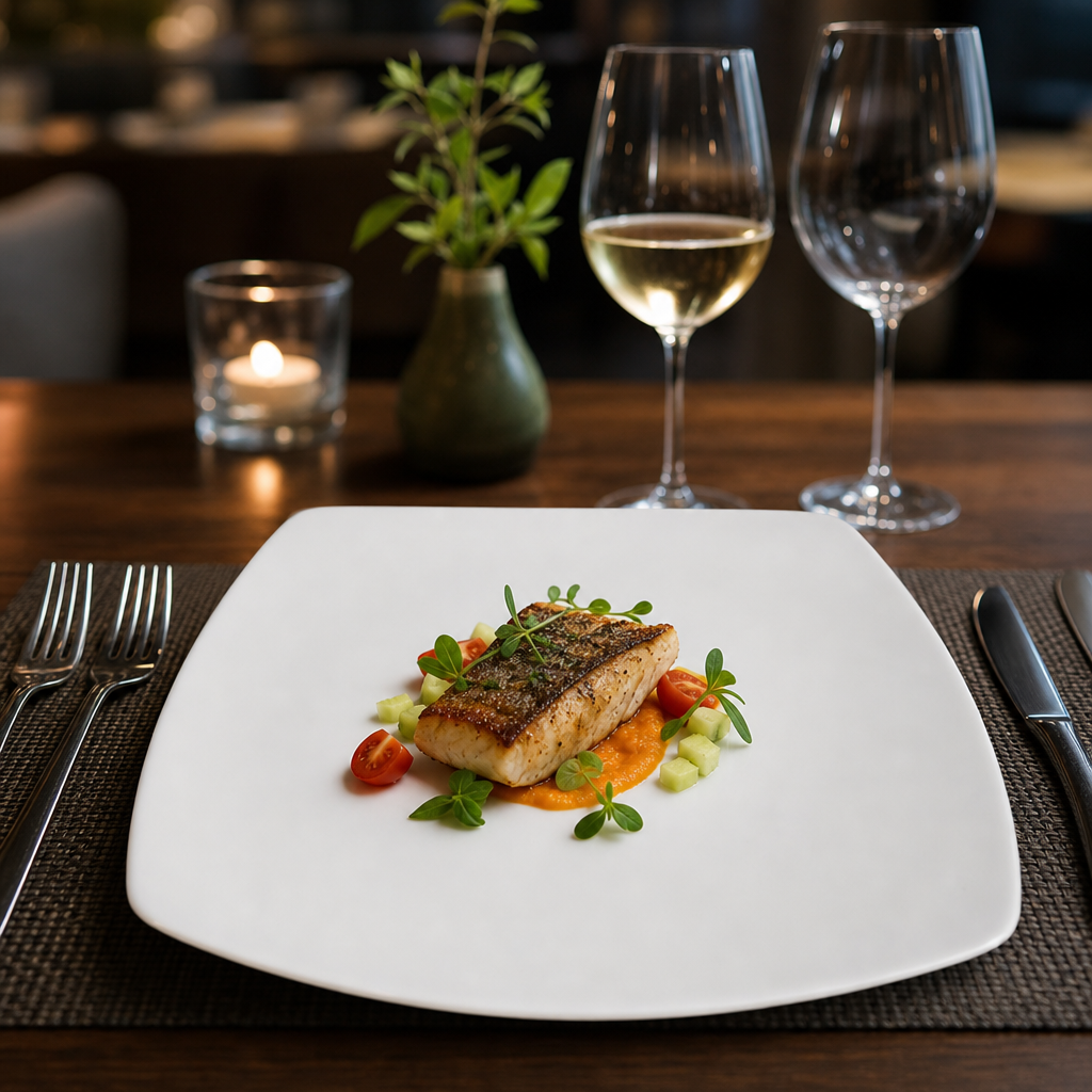 Square Plates 270mm Porcelain for Elegant Dining (Pack of 12)