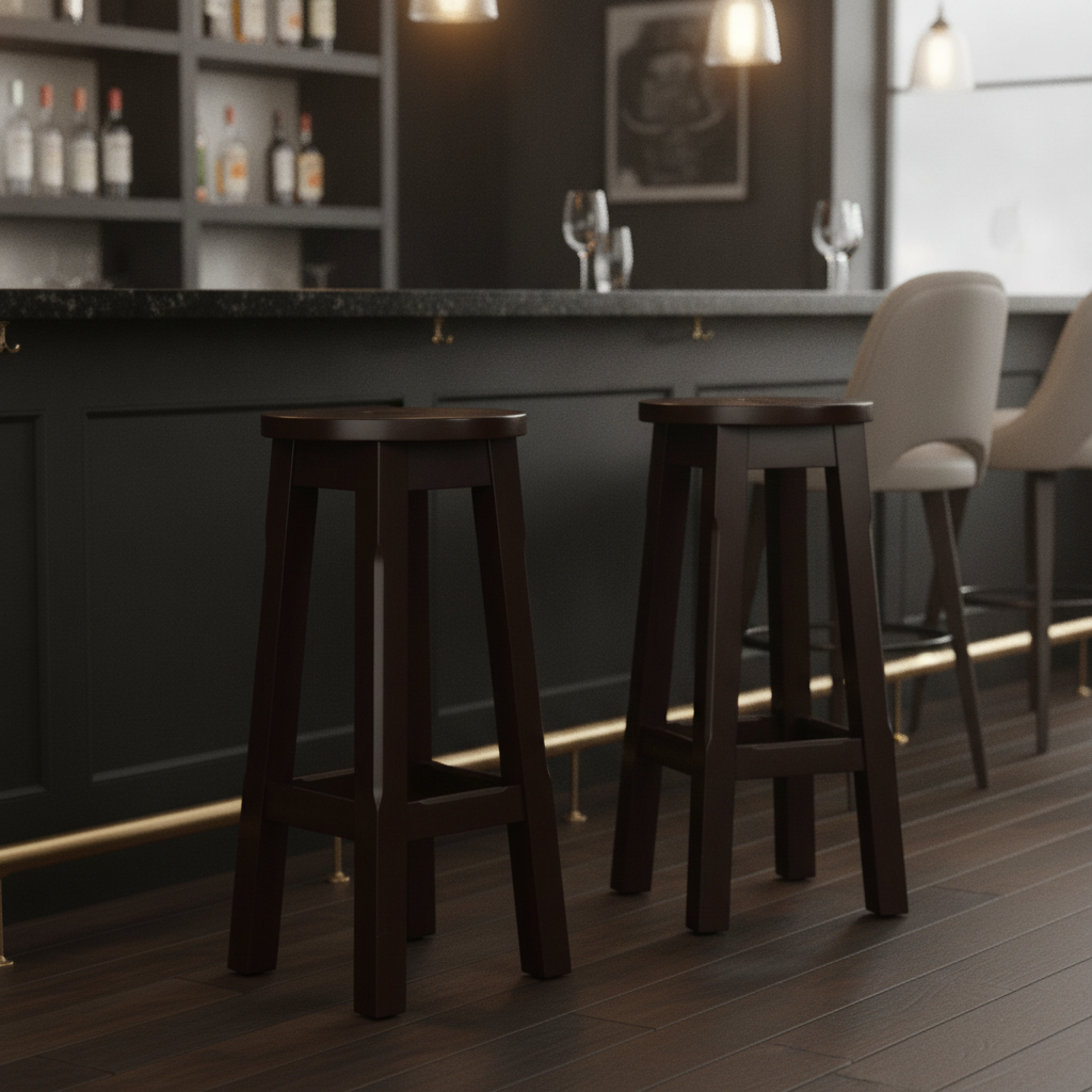 Rubber Wood High Stool 760mm for Bars & Pubs (Pack of 2)