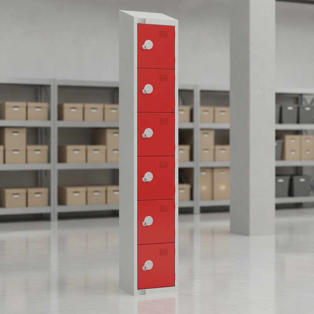 Powder Coated Steel Six Door Lockers 450mm Deep for Secure Storage