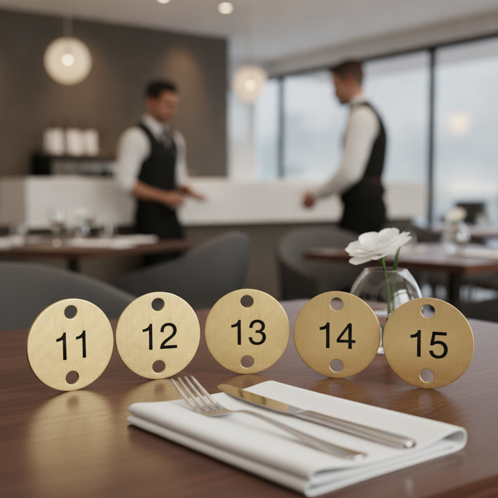 Stainless Steel Table Numbers 11-15 30x30mm for Venues