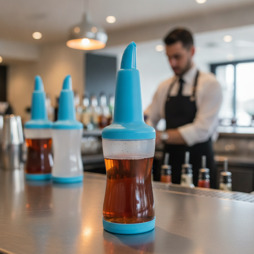 Plastic Freepour Bottle 1L for Bars & Pubs