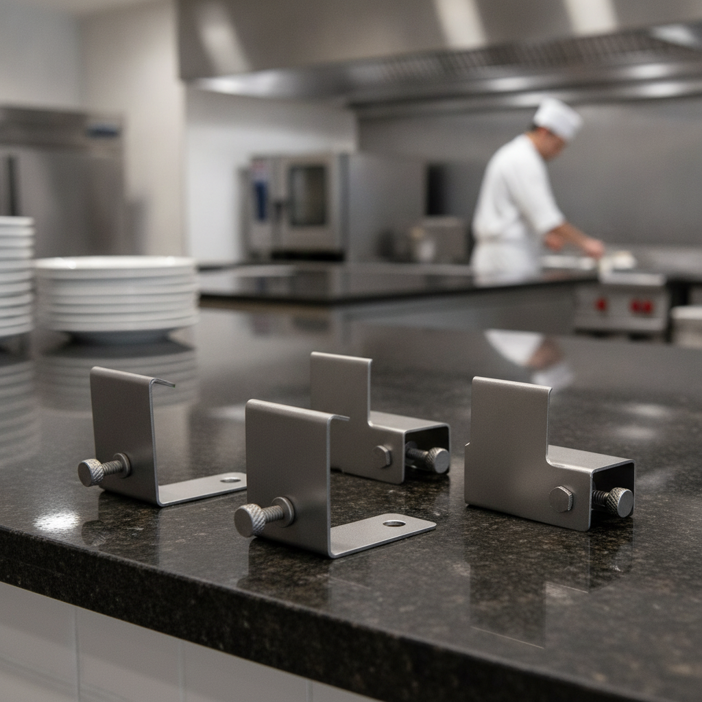 Stainless Steel Universal Shelf Holders for Buffet Displays (Pack of 4)