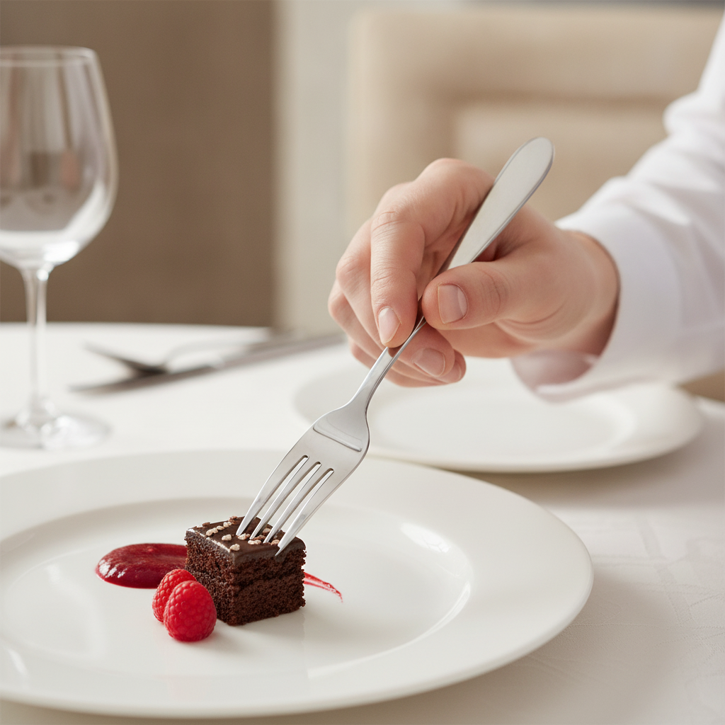 18/0 Stainless Steel Dessert Forks 185mm for Elegant Dining (Pack of 12)