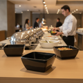 Melamine Black Square Bowl 125mm for Buffet Displays