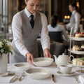 Crushed Velvet Flared Dishes Grey Bone China for Afternoon Tea (Pack of 6)