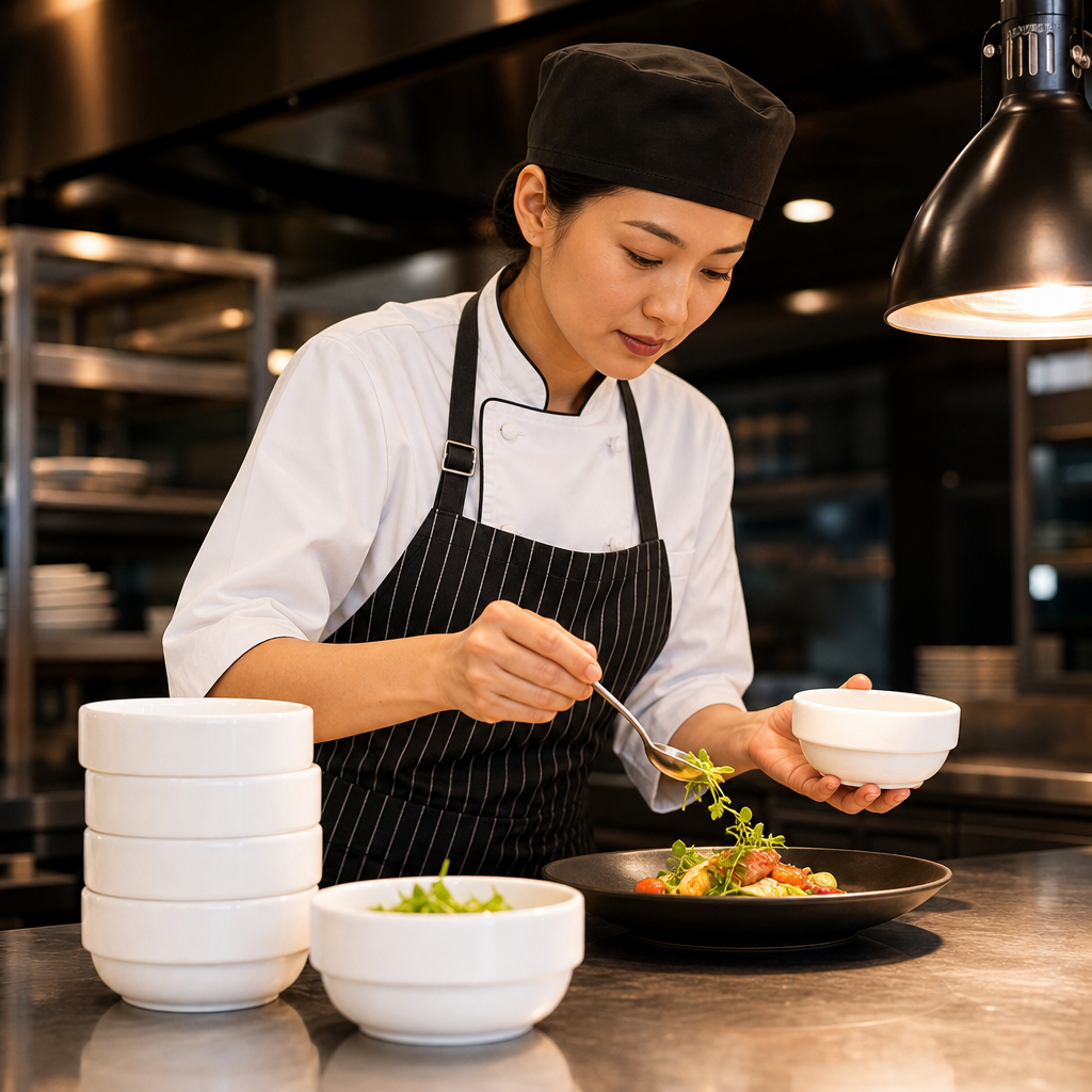 Stacking Bowls 0.38L Ceramic for Professional Use (Pack of 6)