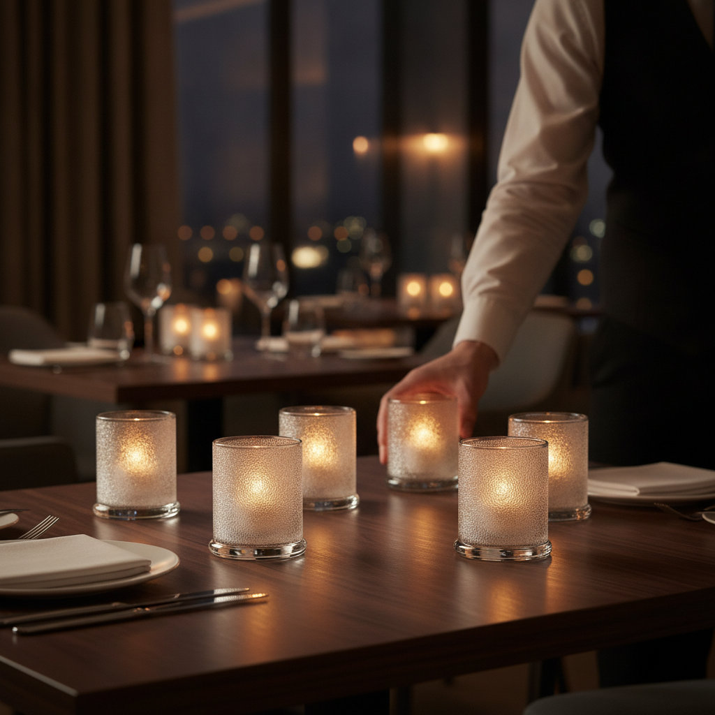Clear Ice Votive 76mm for Enhancing Dining Experience (Pack of 12)