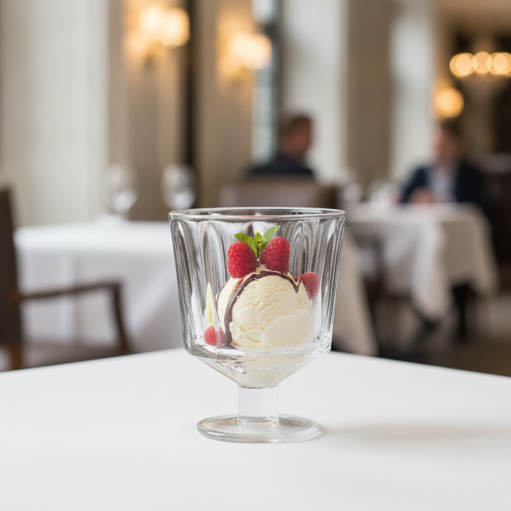 Clear Glass Dessert Dishes 260ml for Serving Ice Cream (Pack of 6)