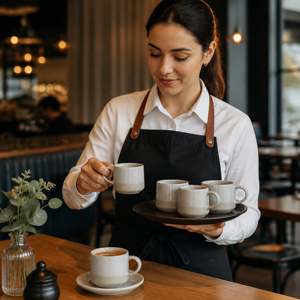 Vitrified Stoneware Espresso Cups 118ml for Coffee Shops (Pack of 24)