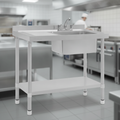 Stainless Steel Single Sink with Left Hand Drainer for Commercial Kitchens