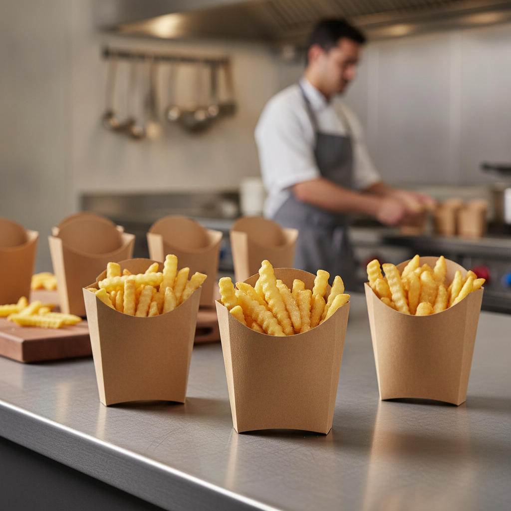 Recyclable Paperboard Medium Chip Carton for Takeaway Service (Pack of 1000)