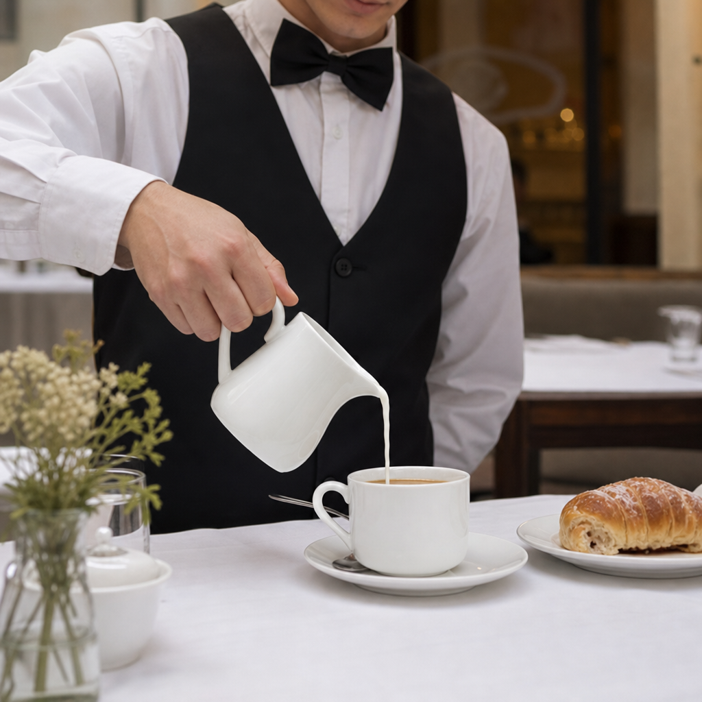 Porcelain Cream and Milk Jugs 212ml for Caf? and Tearooms (Pack of 6)