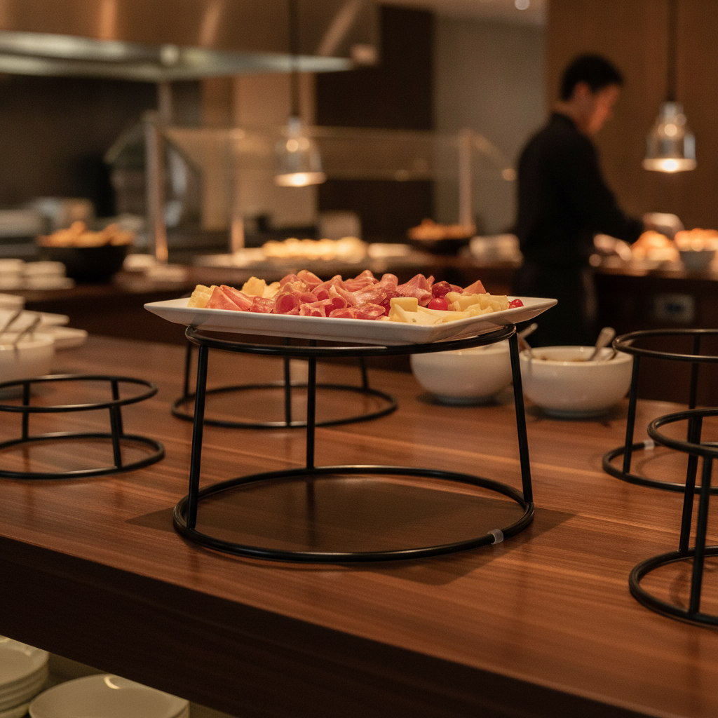 Powder Coated Steel Round Non-Slip Riser 230mm for Buffet Displays