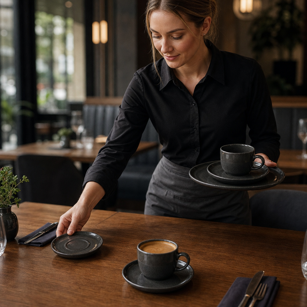 Saucers 120mm Grey Vitrified Stoneware for Restaurants (Pack of 24)