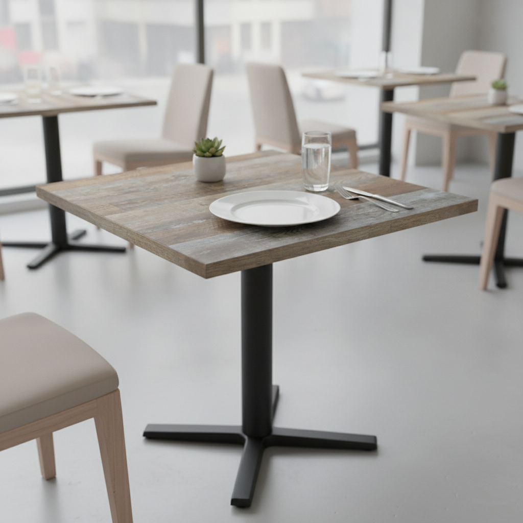 High Density Woodchip Square Table Top 600mm for Indoor Dining