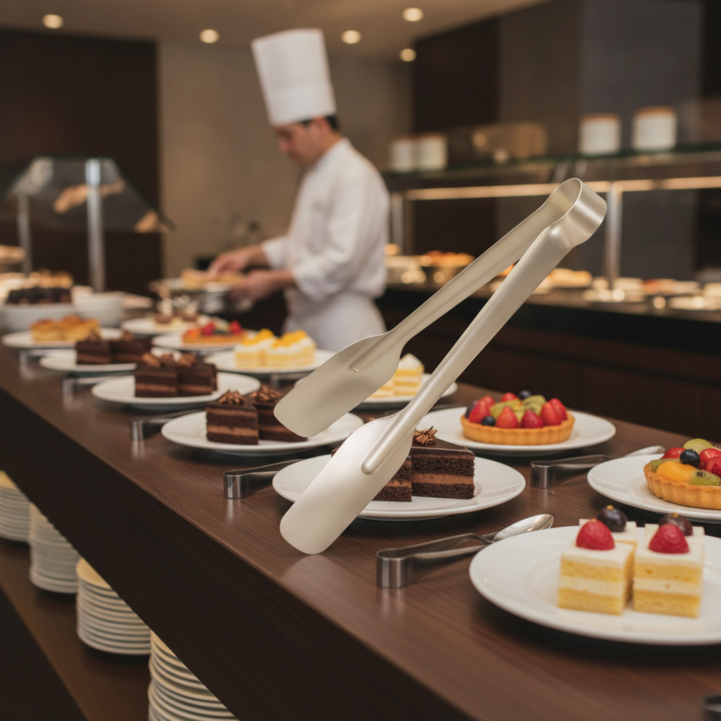 Stainless Steel Cake Tongs 240mm for Buffet Presentation (Pack of 10)