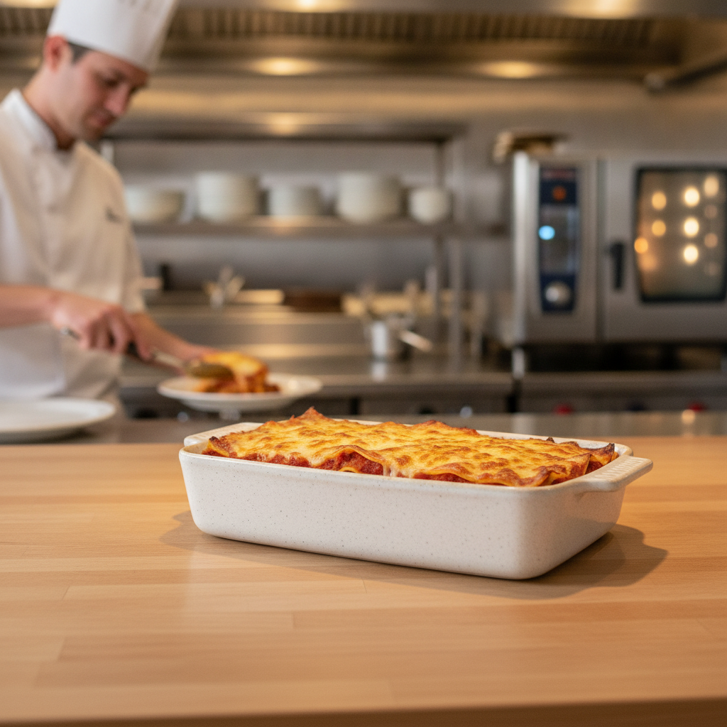 Super Vitrified Ceramic Rectangular Baking Dish 3L for Counter Service