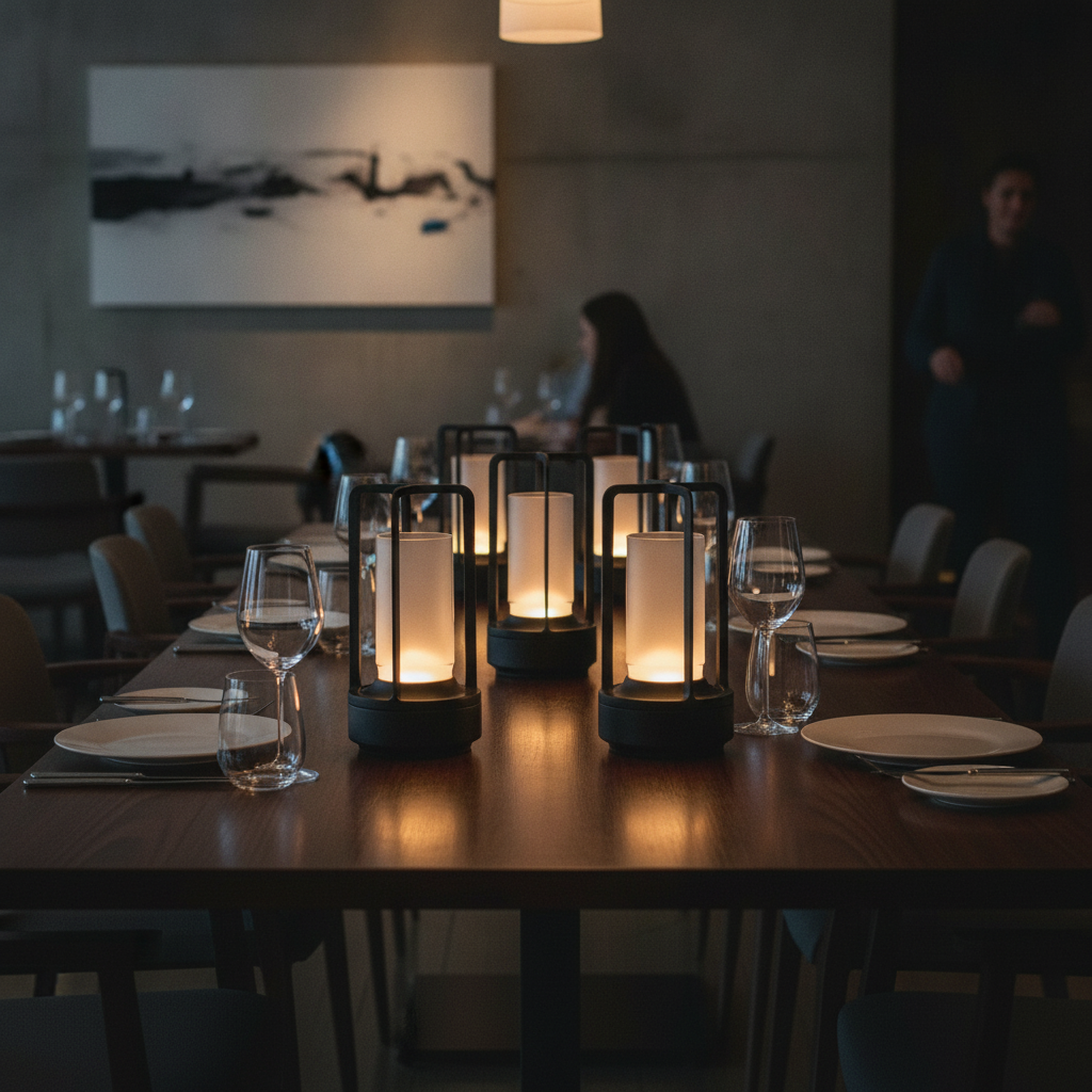 Aluminium Alloy Cordless Table Lamps 175mm for Dining Settings (Pack of 6)