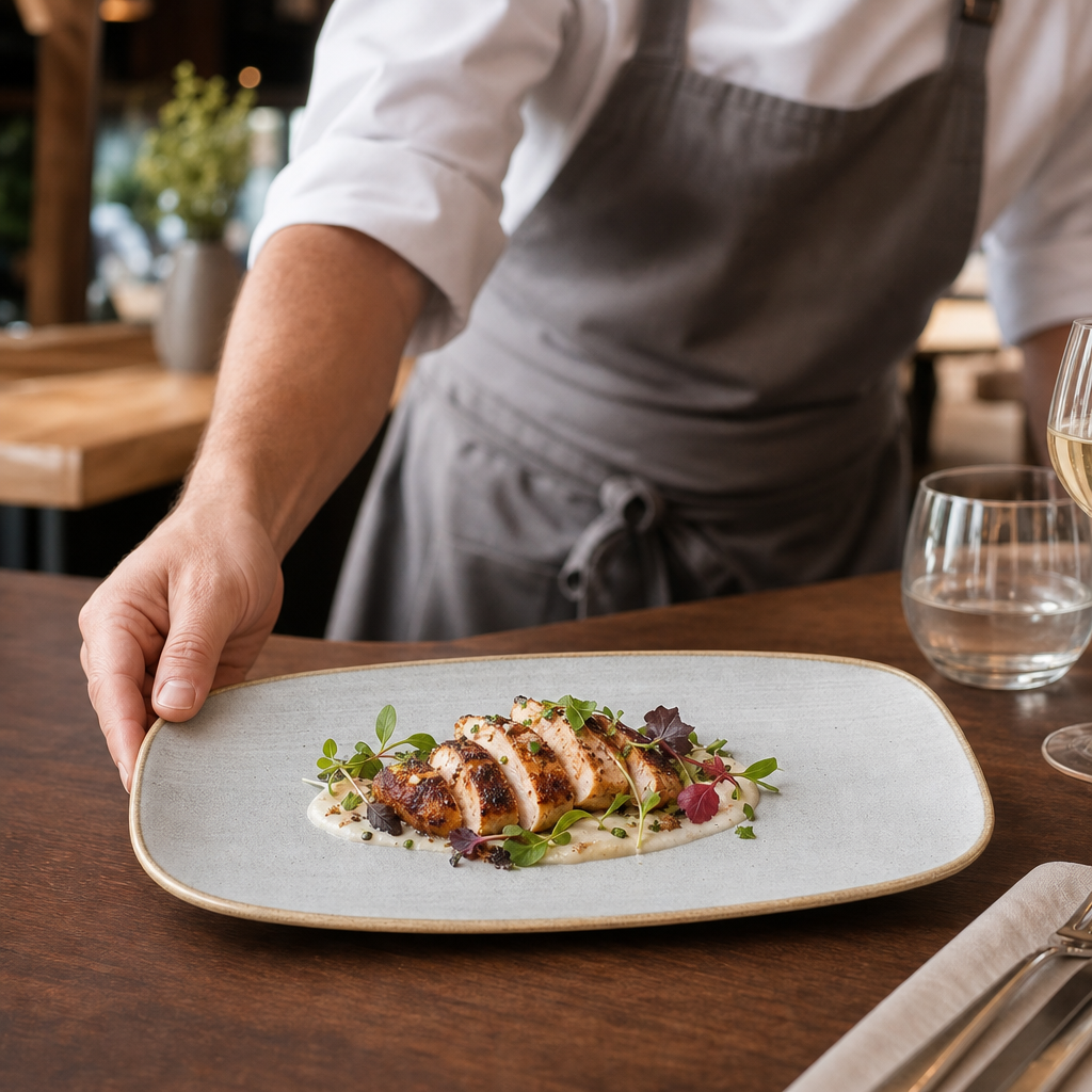 Oblong Plates x 270 127mm Grey Vitrified Ceramic for Hospitality Settings (Pack of 12)