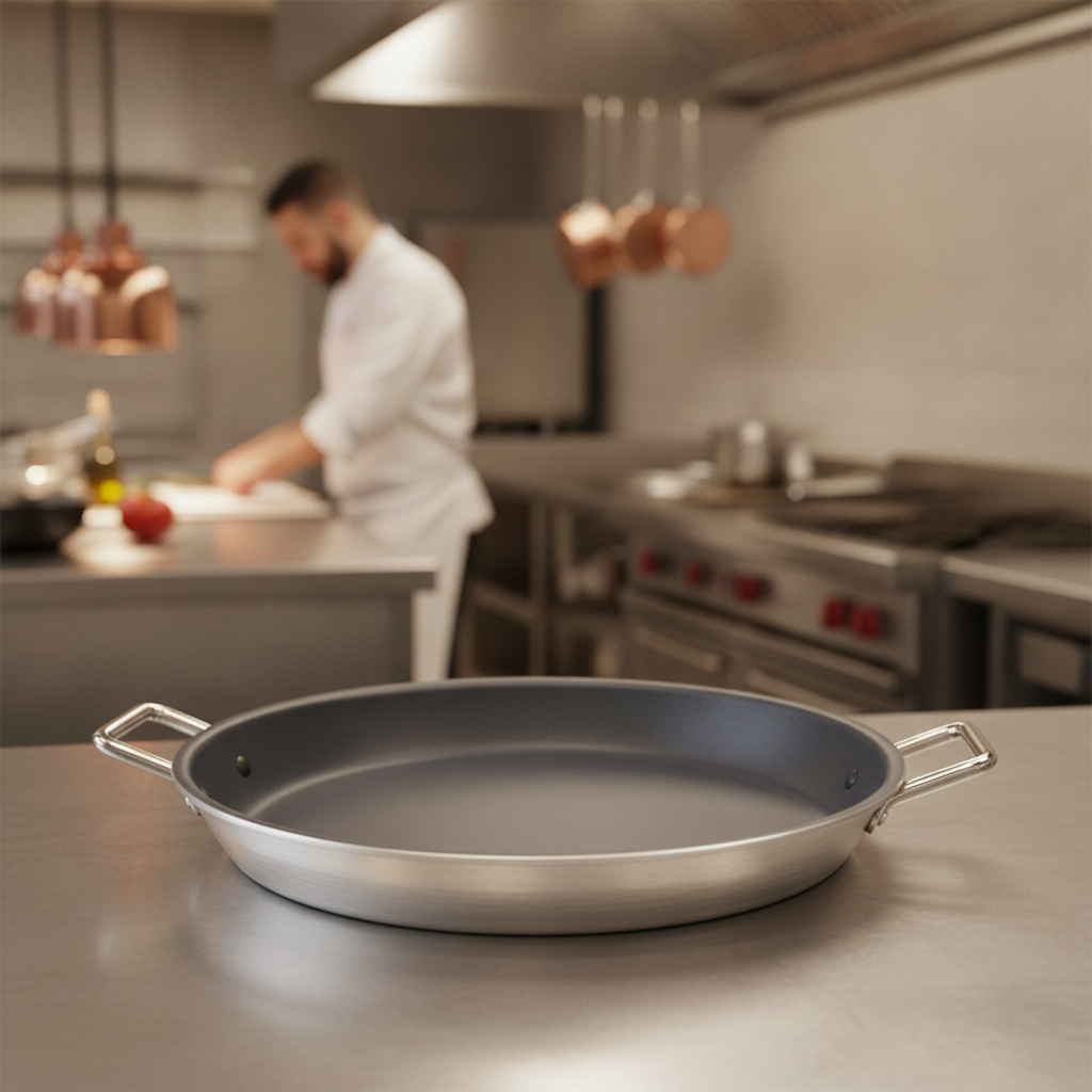 Aluminium Non-stick Paella Pan 35cm for Professional Kitchens