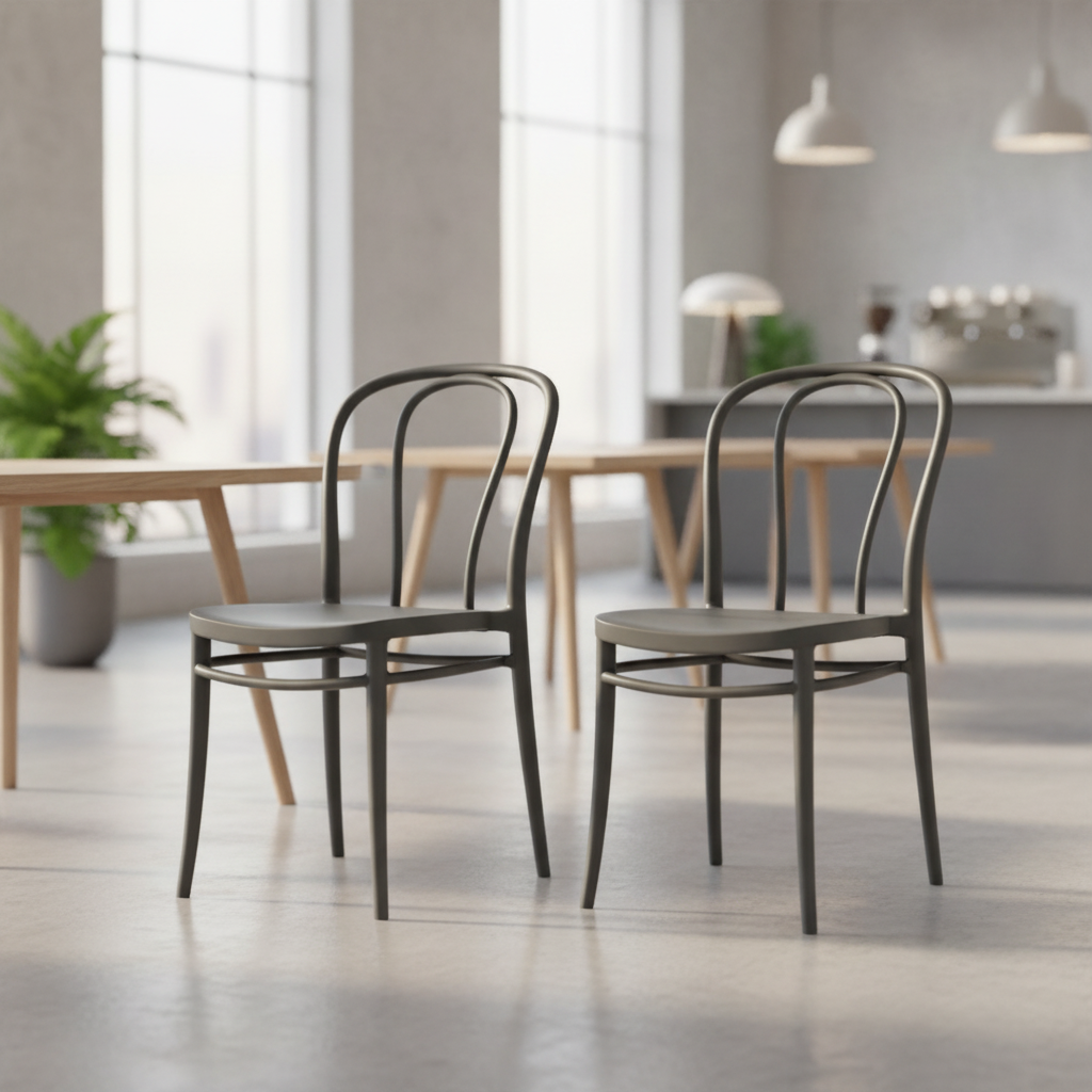 Polypropylene Dark Grey Side Chair 850mm for Hospitality & Workspaces (Pack of 2)