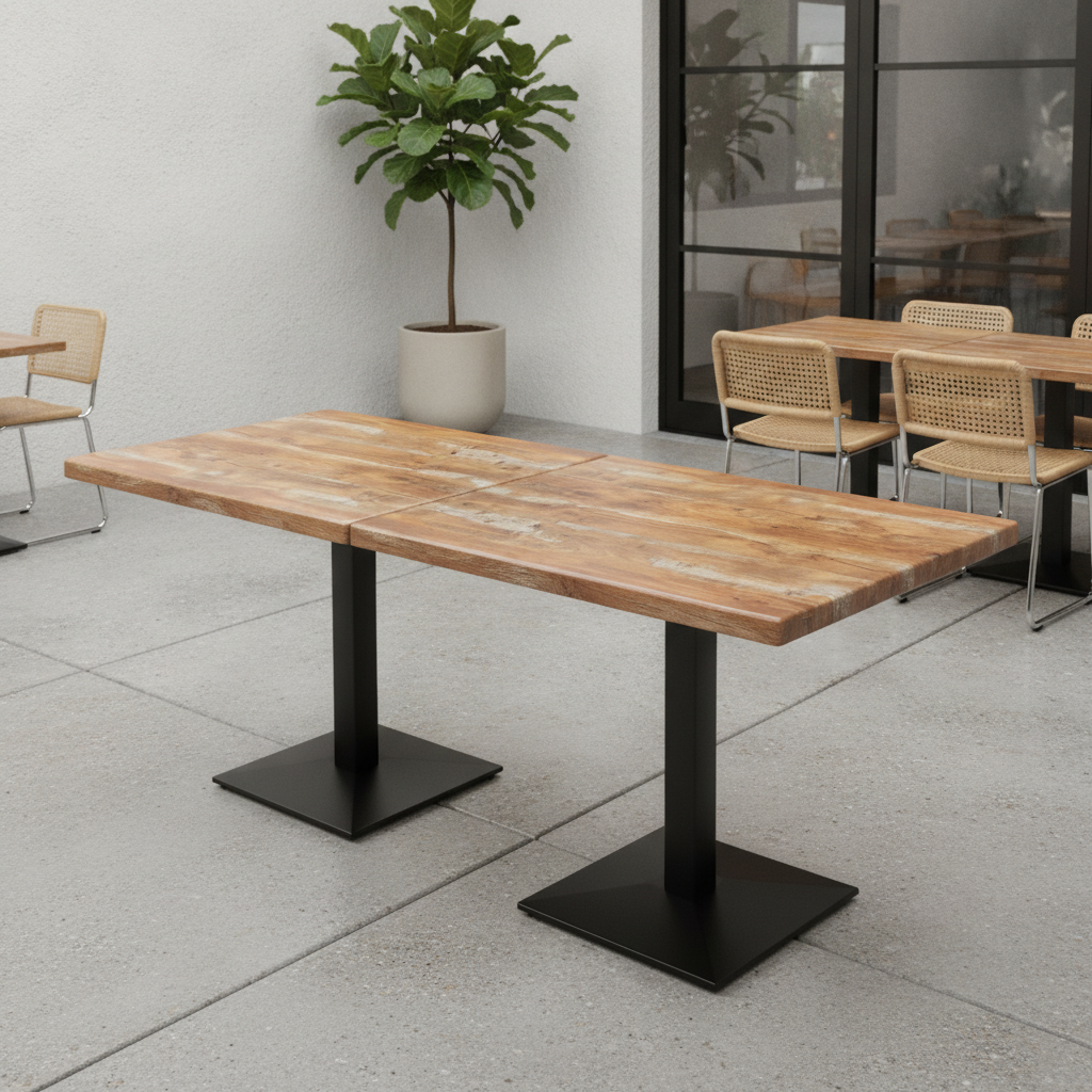 Planked Oak Rectangular Table Top 1200x700mm for Indoor & Outdoor Dining (Pack of 2)