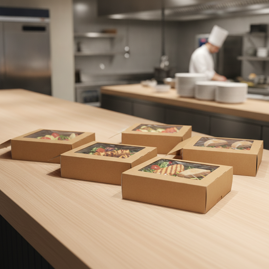 Recyclable Paperboard Platter Boxes with PET Windows for Catering (Pack of 25)