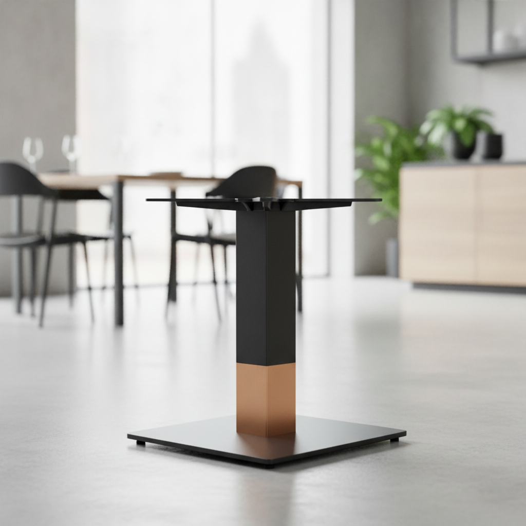 Steel Small Square Coffee Table Base Black 400x400mm for Indoor Use