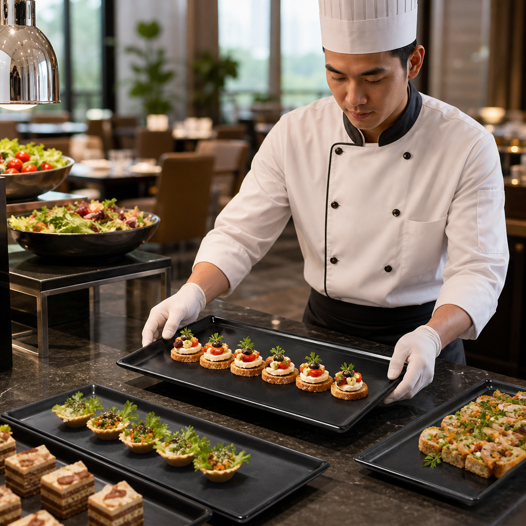 Rectangular Trays 325x530mm Melamine for Buffet Presentations (Pack of 2)