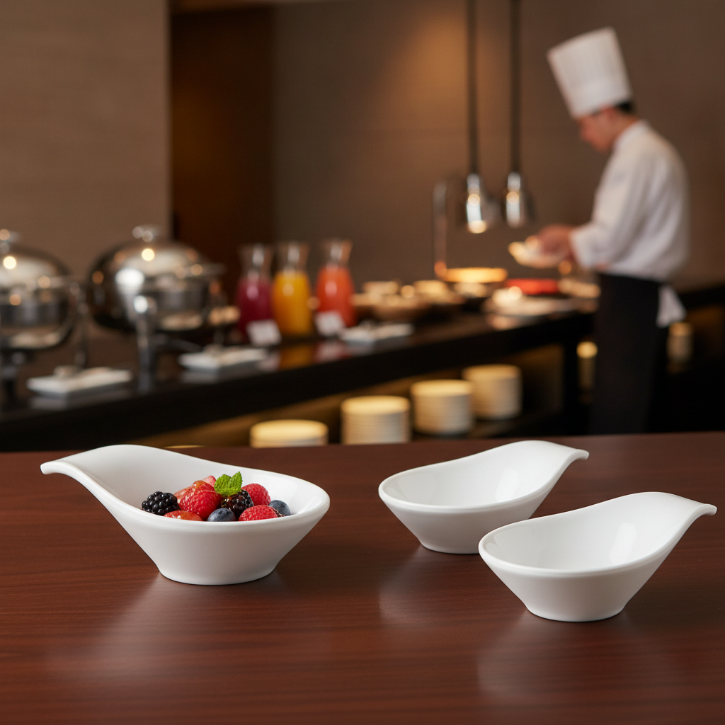 Recycled PET White Bowl 60ml for Buffet Settings
