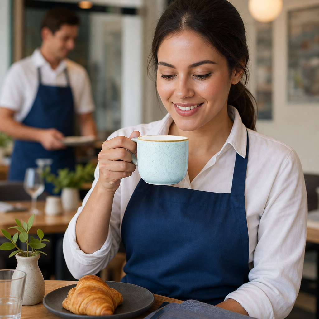 Mugs Blue 227ml Duck Egg Blue Vitrified Ceramic for Hospitality (Pack of 12)