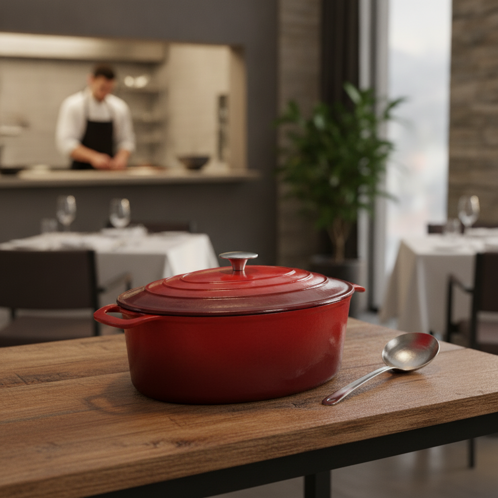 Cast Iron Oval Casserole Dish 6L for Oven to Table Use