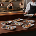 Stainless Steel Vintage Trays 230x165mm for Dining (Pack of 6)