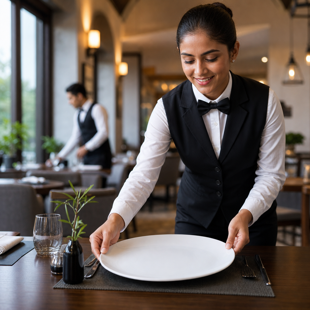 Plates 280mm White Vitrified Ceramic for Dining (Pack of 12)