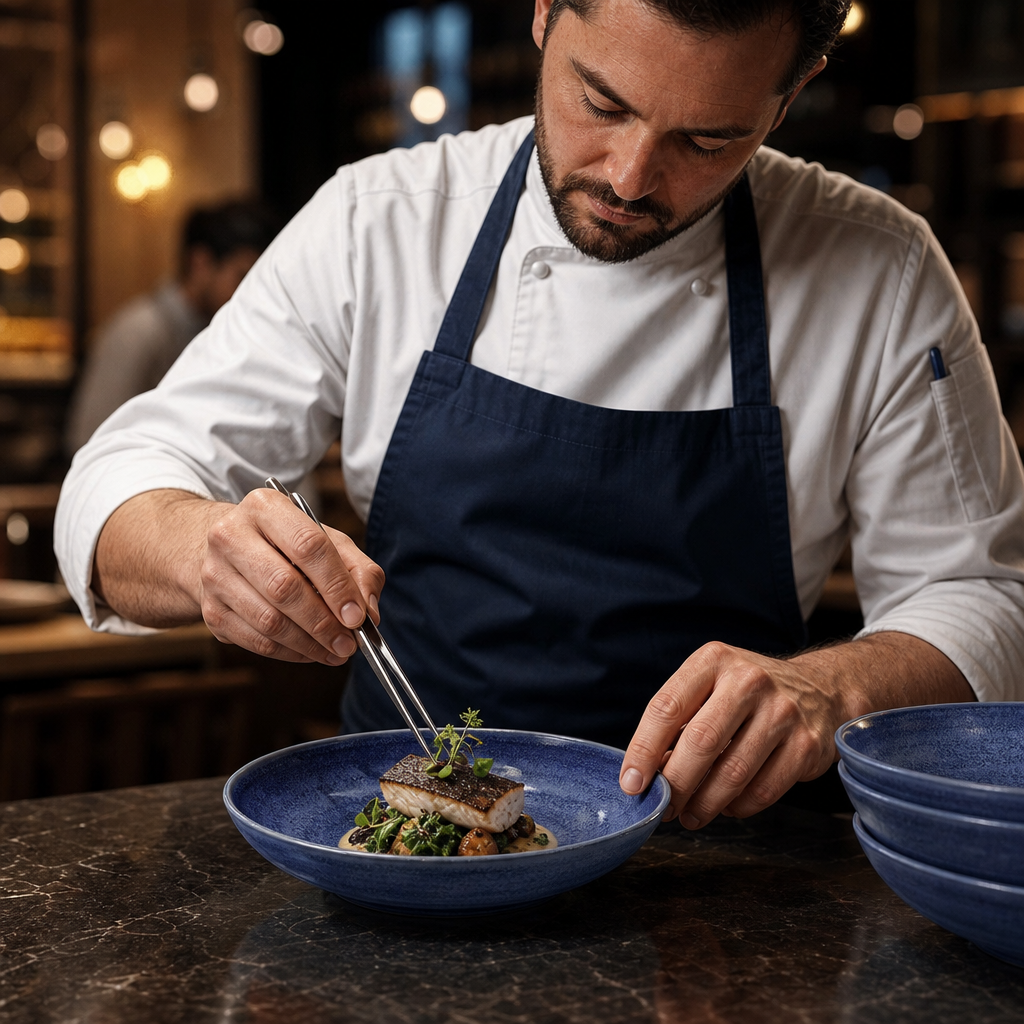 Blue China Coupe Bowls 215mm for Culinary Presentation - Pack of 12