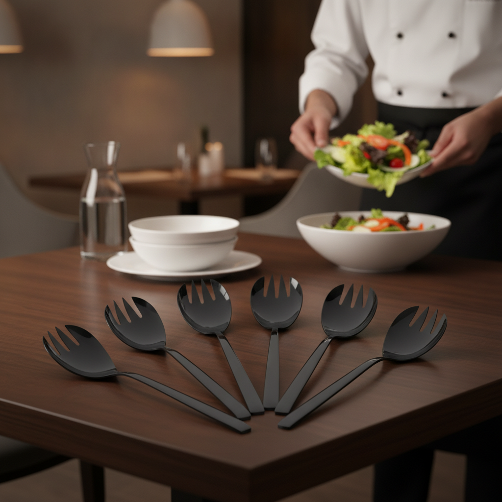 18/10 Stainless Steel Large Salad Forks for Serving (Pack of 6)