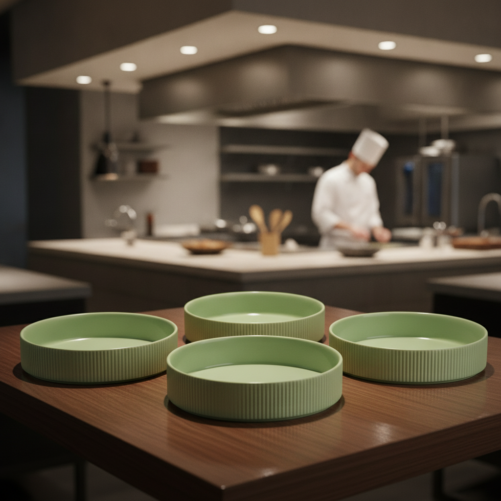 Porcelain Walled Plates 230mm for Catering & Hospitality (Pack of 3)