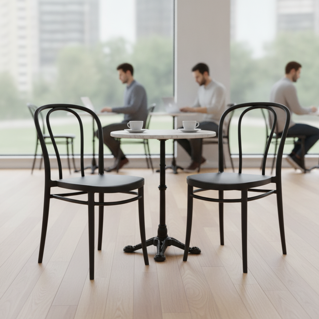 Polypropylene Black Side Chair 850mm for Hospitality & Workspaces (Pack of 2)